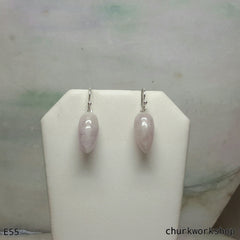 Pale lavender jade ear hooks