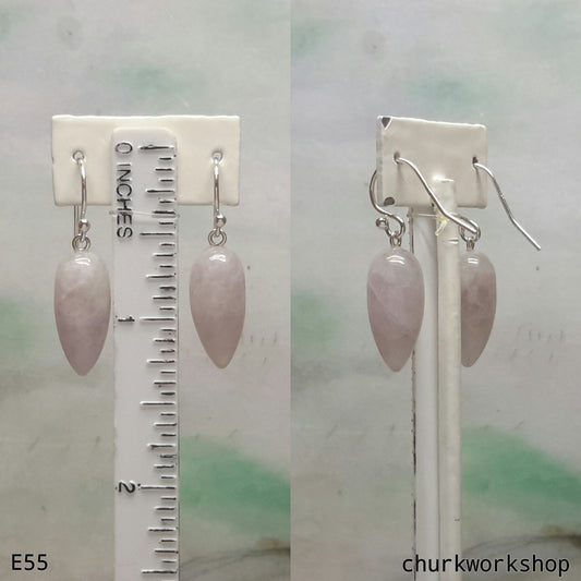 Pale lavender jade ear hooks