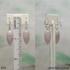 Pale lavender jade ear hooks