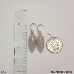 Pale lavender jade ear hooks