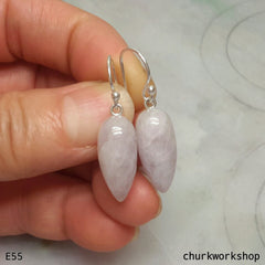 Pale lavender jade ear hooks