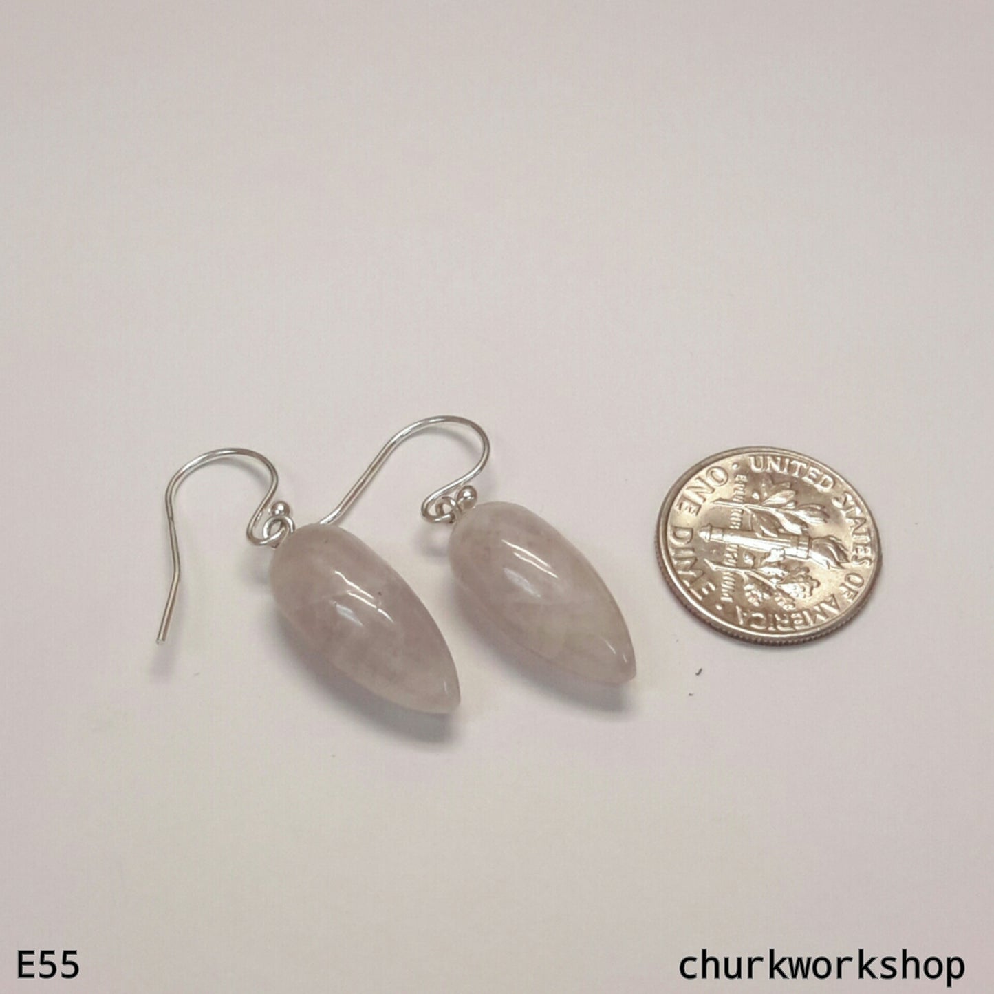Pale lavender jade ear hooks