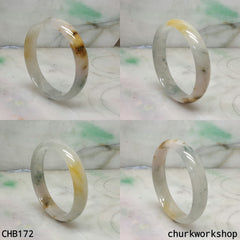 Small icy multi-color jade bangle