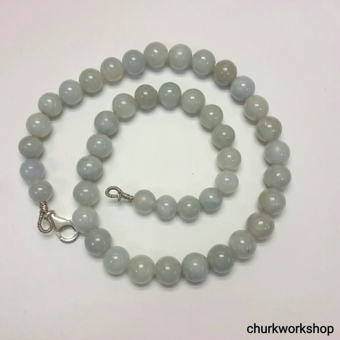 Lavender jade beads necklace