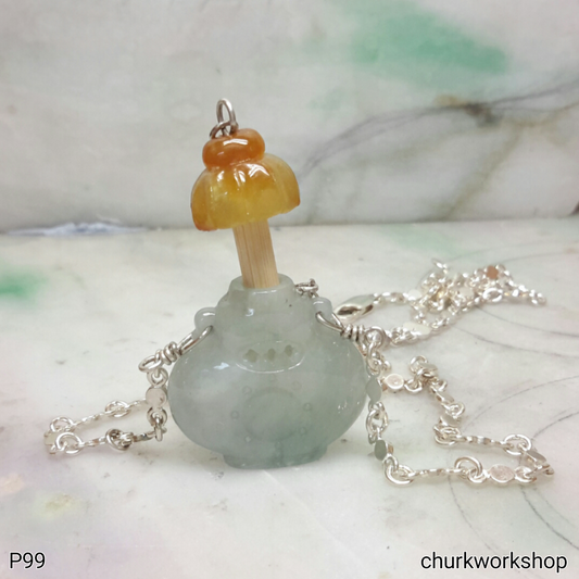 Essential oil diffuser jade necklace