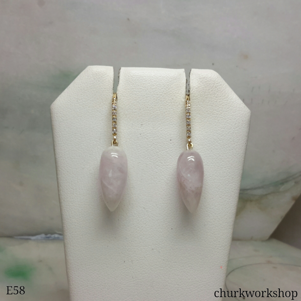Pale lavender jade ear hooks