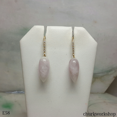 Pale lavender jade ear hooks