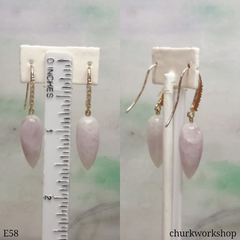 Pale lavender jade ear hooks