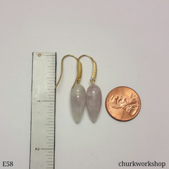 Pale lavender jade ear hooks