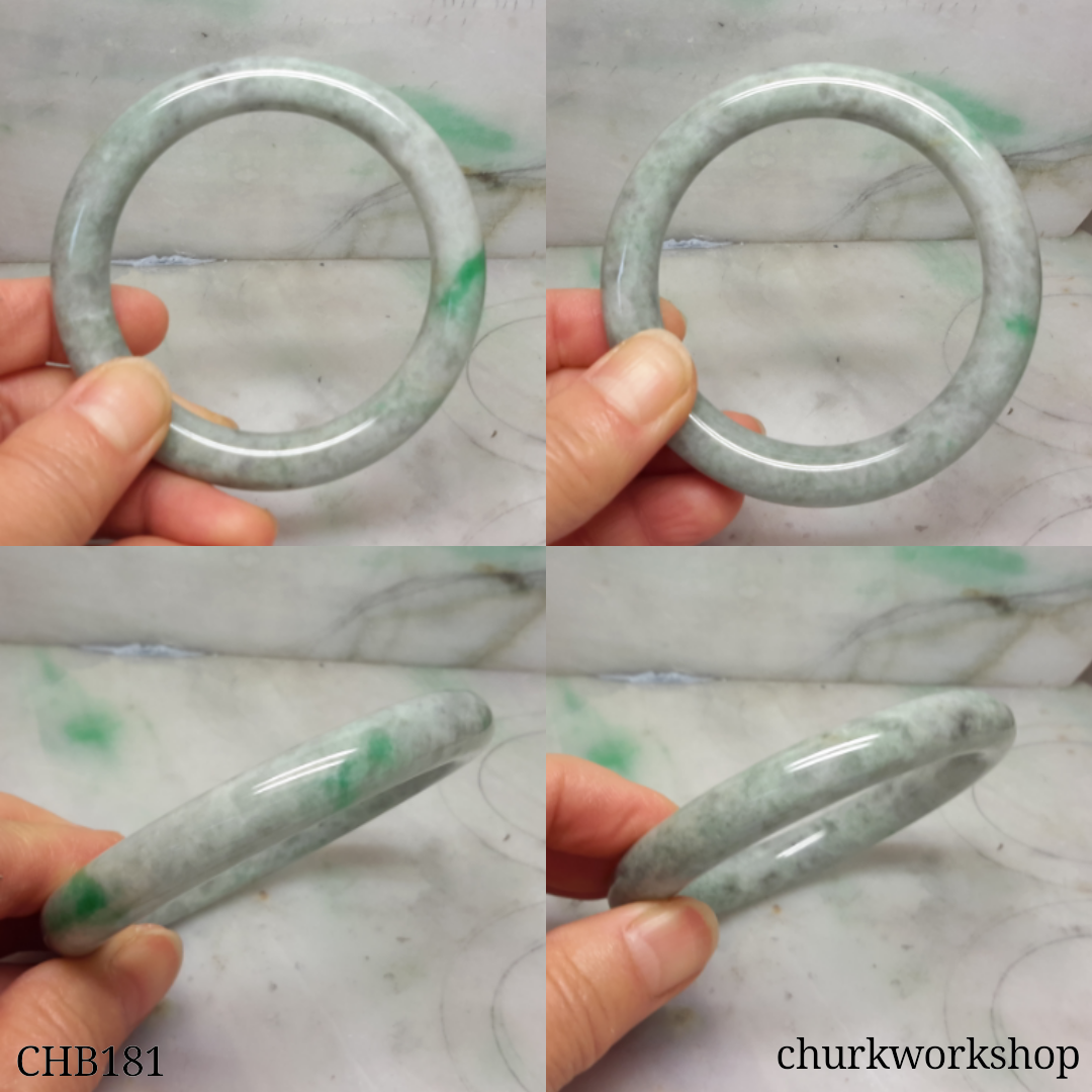 Grayish green jade bangle