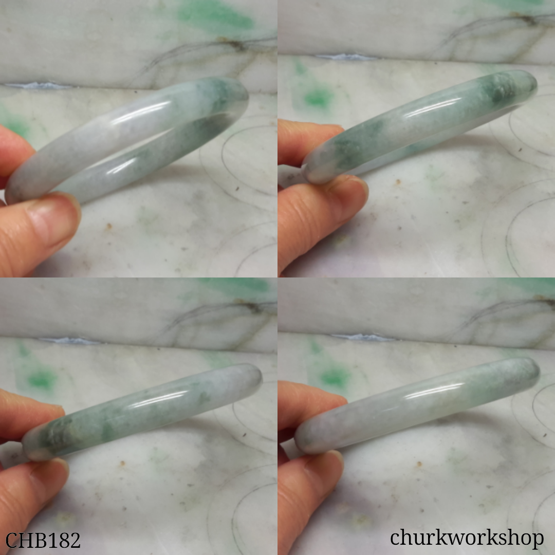 Large bluish green jade bangle