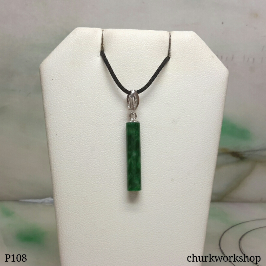 Dark green small jade cylinder
