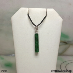 Dark green small jade cylinder
