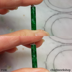 Dark green small jade cylinder