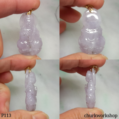 Lavender jade lady Buddha 14K