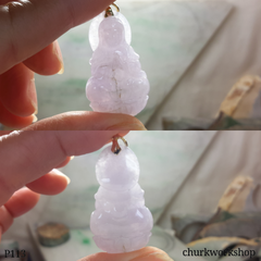 Lavender jade lady Buddha 14K