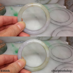 Small lavender mix yellow jade bangle