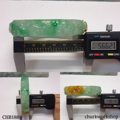 Multi-color jade carved bangle