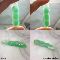 Jade bean pendant with bail connected