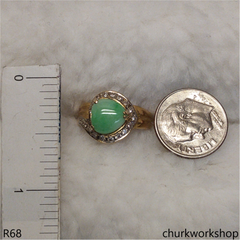 Heart jade 18K diamond ring
