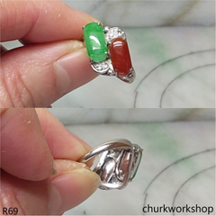 14k white gold jade ring