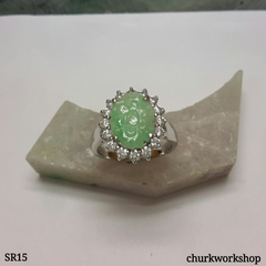 Flower jade ring
