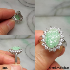 Flower jade ring