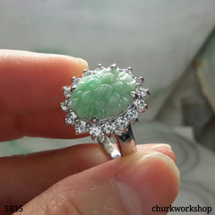 Flower jade ring