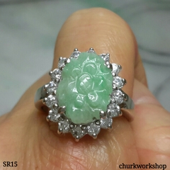 Flower jade ring