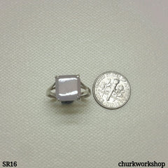 Sliver lavender jade ring