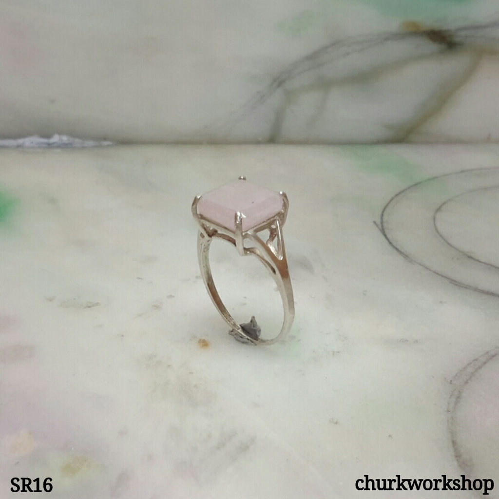 Sliver lavender jade ring