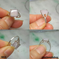 Sliver lavender jade ring