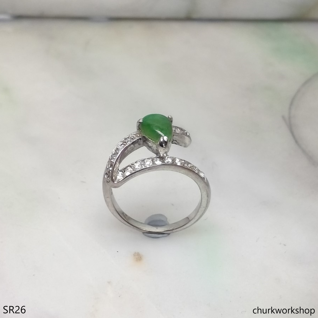 Silver jade ring