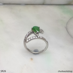 Silver jade ring