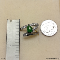 Silver jade ring