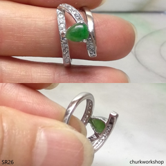 Silver jade ring