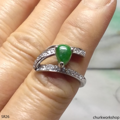 Silver jade ring