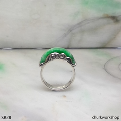 Silver jade ring