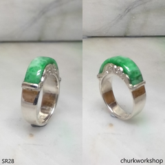 Silver jade ring