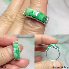 Silver jade ring