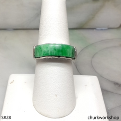 Silver jade ring