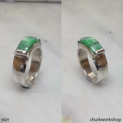 Silver jade ring