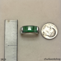 Silver jade ring