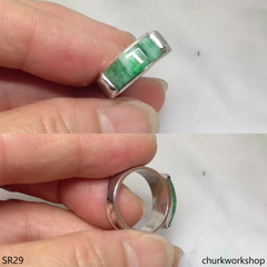 Silver jade ring