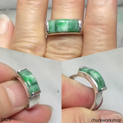 Silver jade ring