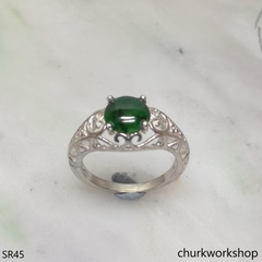 Dark green color jade ring