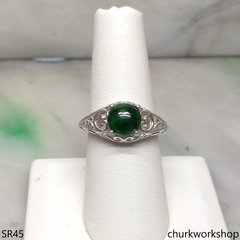 Dark green color jade ring