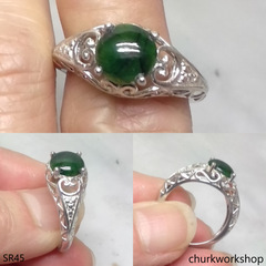Dark green color jade ring
