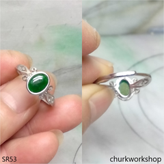 Dark green color jade ring