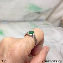 Dark green color jade ring